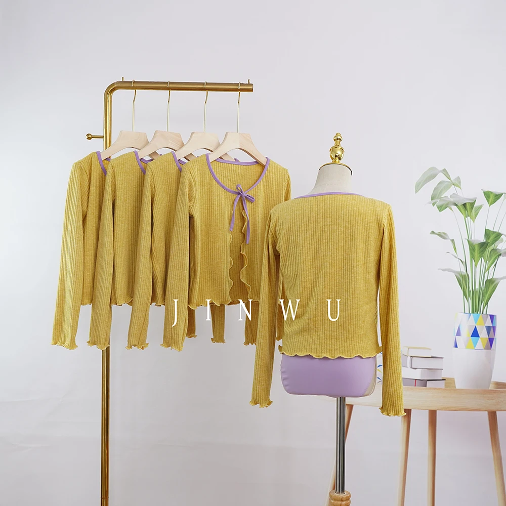 Hot selling good quality popular pretty Cardigan knit cotton dance ballet sweater for ballerina