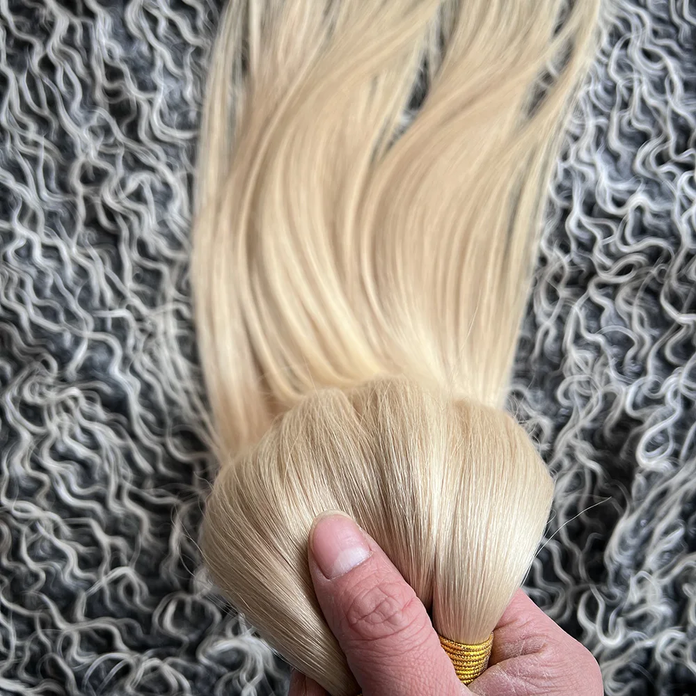 Wholesale 613 Cuticle Aligned Virgin Hair Long Blonde Brazilian Human Hair Extension Russian Blonde Virgin Human Hair Pieces