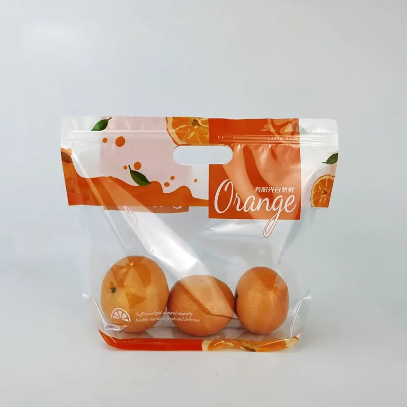 Wholesale Fruit Grape Plastic Ziplock Bag Vegetable Fruit Keep Fresh Custom Packing Bags With Vent Holes And Handle