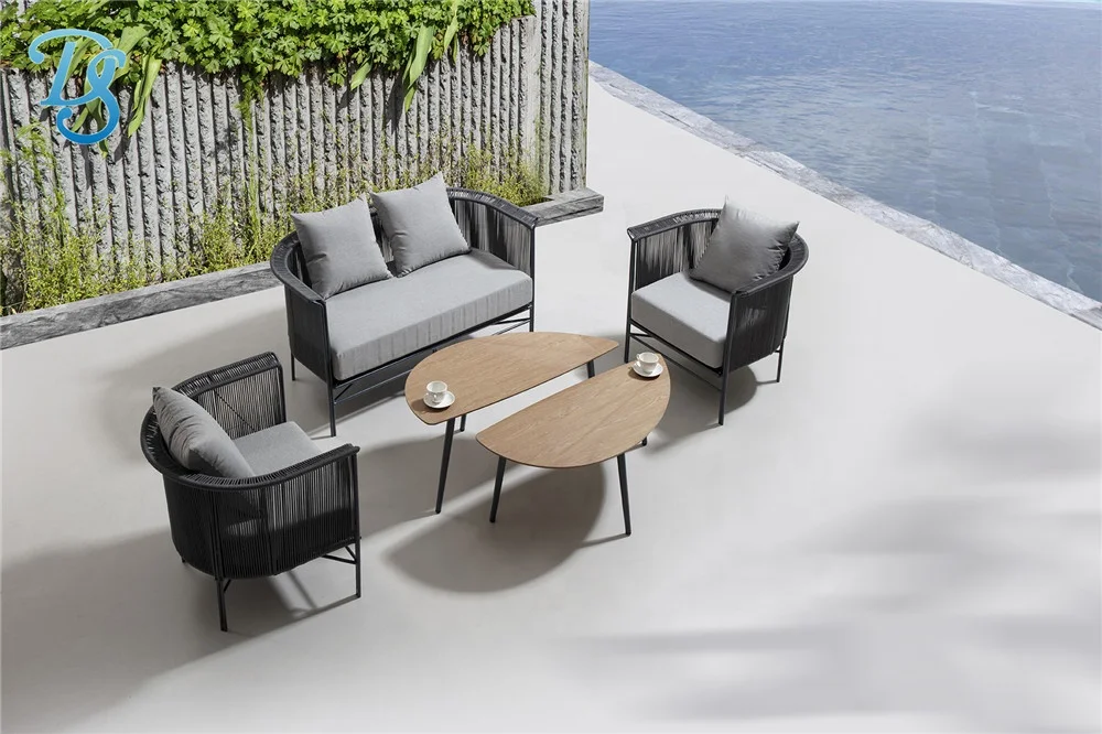 New Style Garden Rope Sofa Set. High Quality Outdoor Aluminum Sofa and Table.