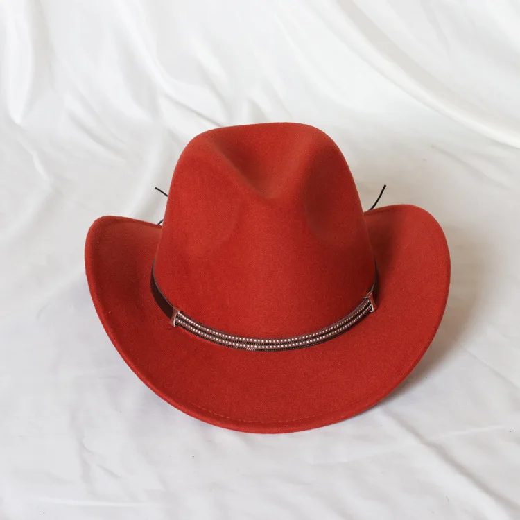 promotional manufacturing designer wooly distressed wool felt cowboy hat with custom logo for men