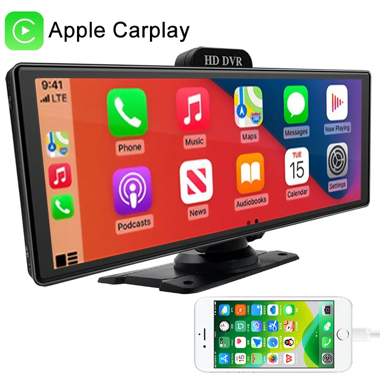 Carplay 4K 1080P умный экран 10 26 дюйма зеркало заднего вида видеорегистратор DVR