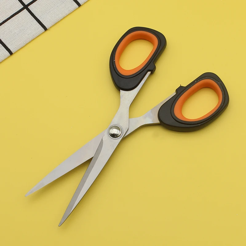 Wholesale Rubber and Plastic Office Scissors Paper-cut Student Scissors Stainless Steel Scissors