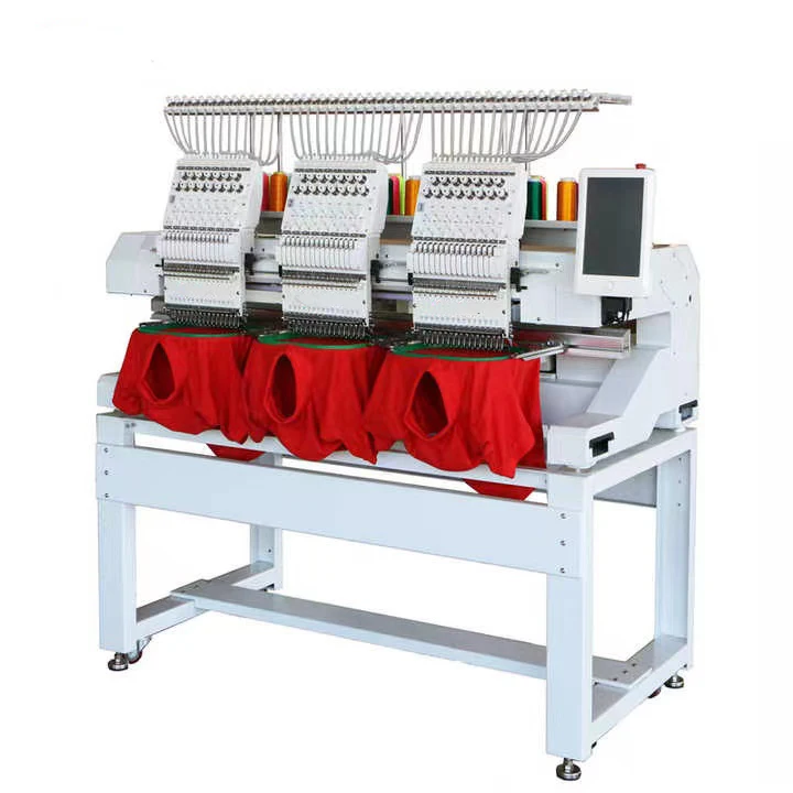 High Speed Computer Three Heads Embroidery Machine High Production 3 Head Embroidery Machine Computer Cap Embroidery Machine