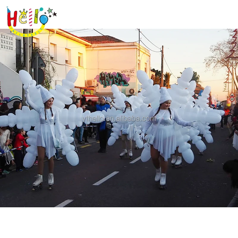 LED light Street parade inflatable Christmas show costume Inflatable snowflakes suit