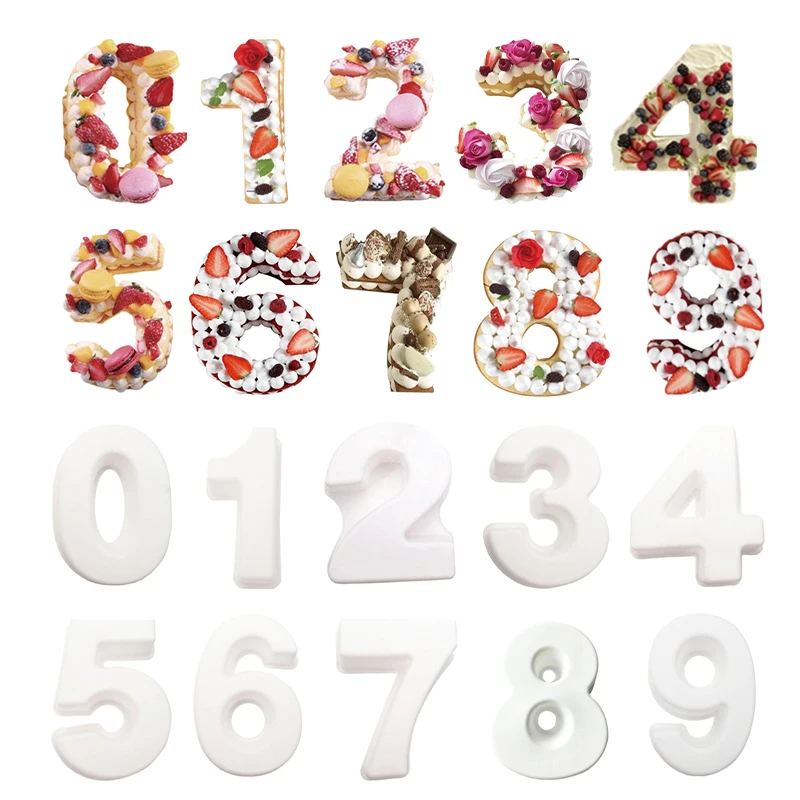 Popular 10 inch Large Number 0-9 DIY Silicone Cake Mold Creative Baking Mold Wedding Birthday Party Silicone Cake Mold