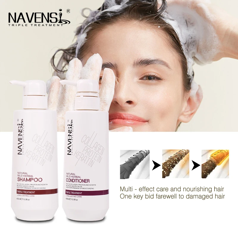 Navensi Hair Care Sulfate Free Natural Collagen Protein Keratin Hair Shampoo And Conditioner Hair Treatment Products