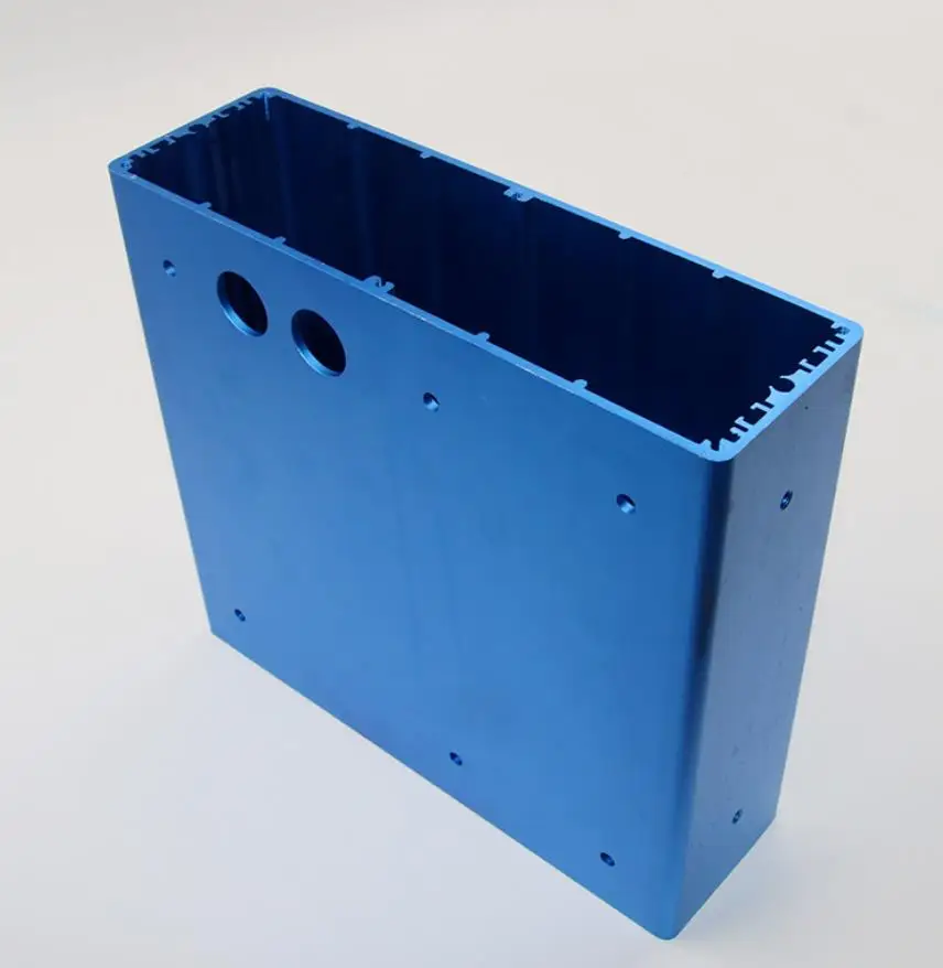 blue aluminum anodized battery box aluminium section brushed brass housing rectangular
