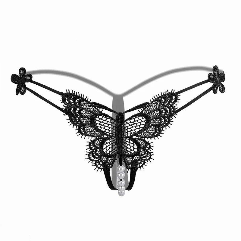 Wholesale Sexy Hollow Out Butterfly Panties Transparent Underwear T-back Thong G-string For Sexy Ladies