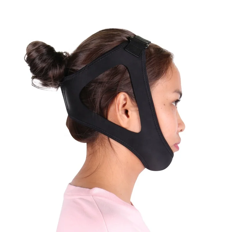 Custom Pravite Label Neoprene Adjustable Elastic Anti Stop Snoring Belt  Device Chin Straps