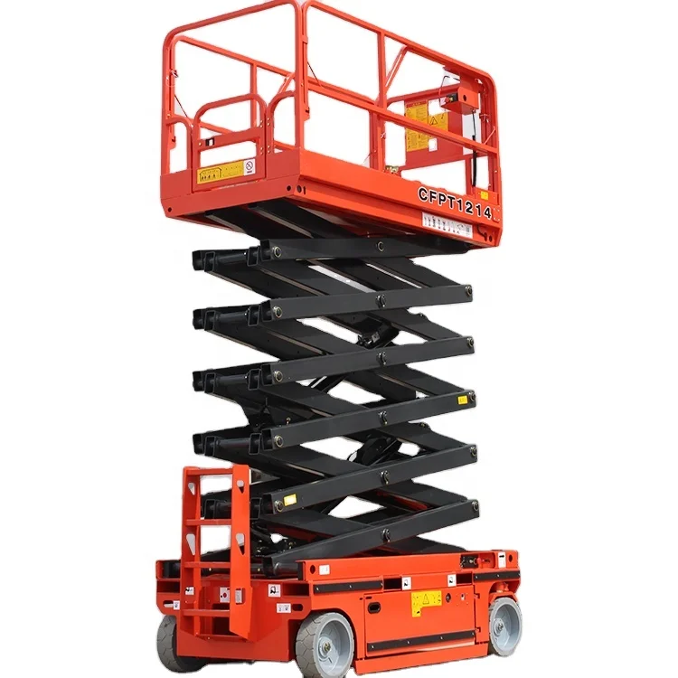 12m wheel hydraulic scissor lift table elevated work platform electric lifting table