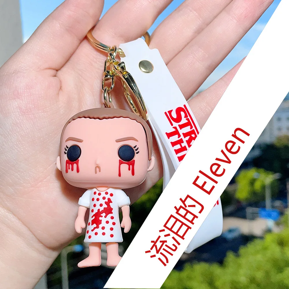 Stranger Things Keychain Stranger Things American TV Series Around PVC Soft rubber Drip Key Chain