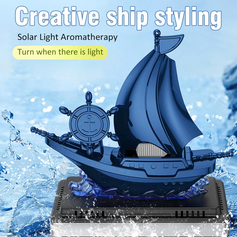 New Solar Car Air Fresheners Auto Dashboard Boat Shape Design Car Perfume Fragrance Diffuser Car Odor