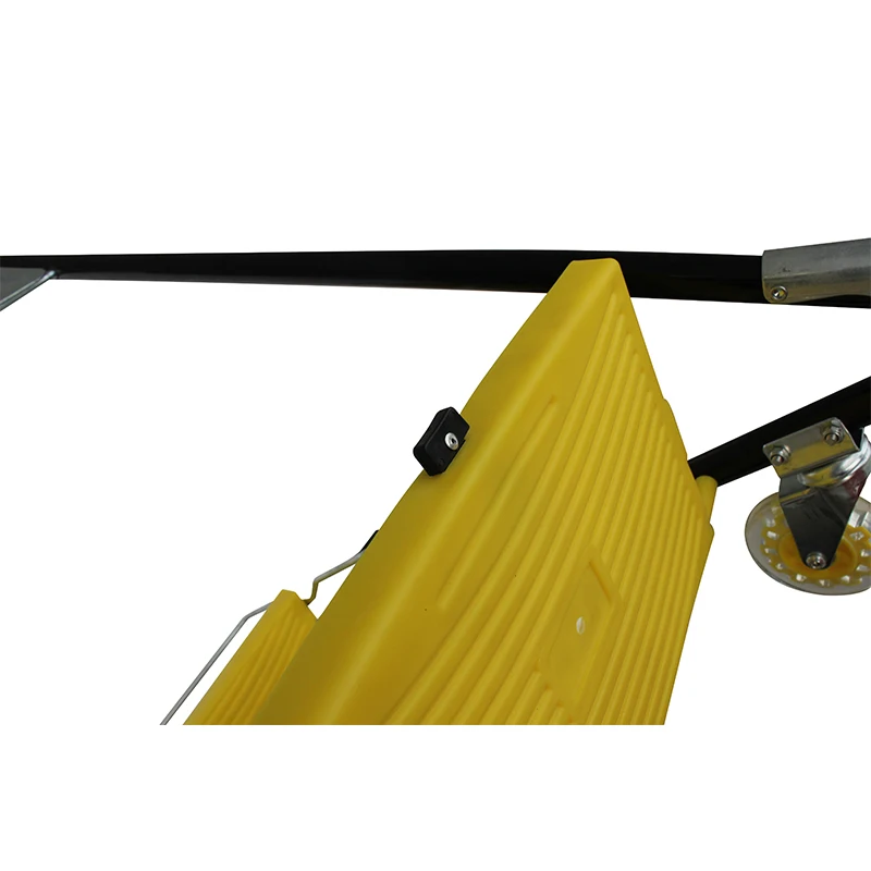 A ladder with A cart, a tool cart with wheels, a ladder