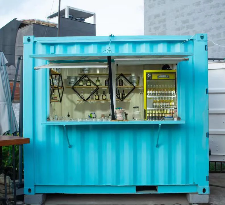 10ft mini container coffee shop for sale China shipping container booth fast food kiosk bar container