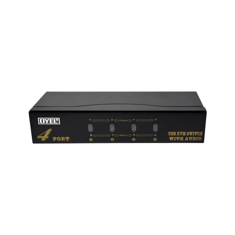 High Quality Automatic 4 input 1 output VGA  KVM Switch 4 Port VGA KVM Switch panel/Hotkey switch