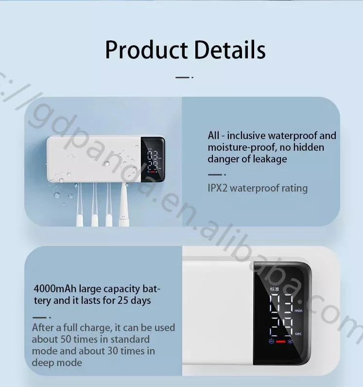 Slide cover open desig Wholesale Portable Uva Uvc Electric Toothbrush Sterilizer With Fan Mini Gift Toothbrush Sterilization Box