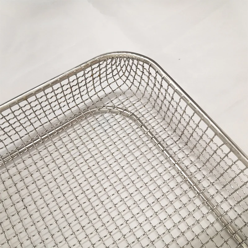 600*400mm , 400*300mm  304 Material Stainless Steel Wire mesh Tray Basket