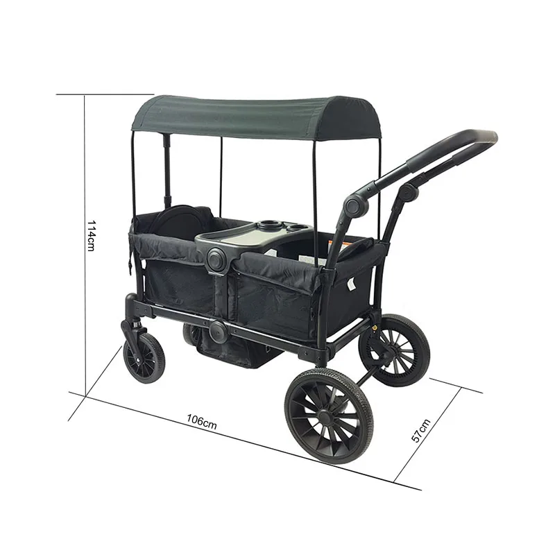 baby stroller wagon stroller for 2 kids or 4 kids collapsible folding outdoor utility wagon with removable canopy