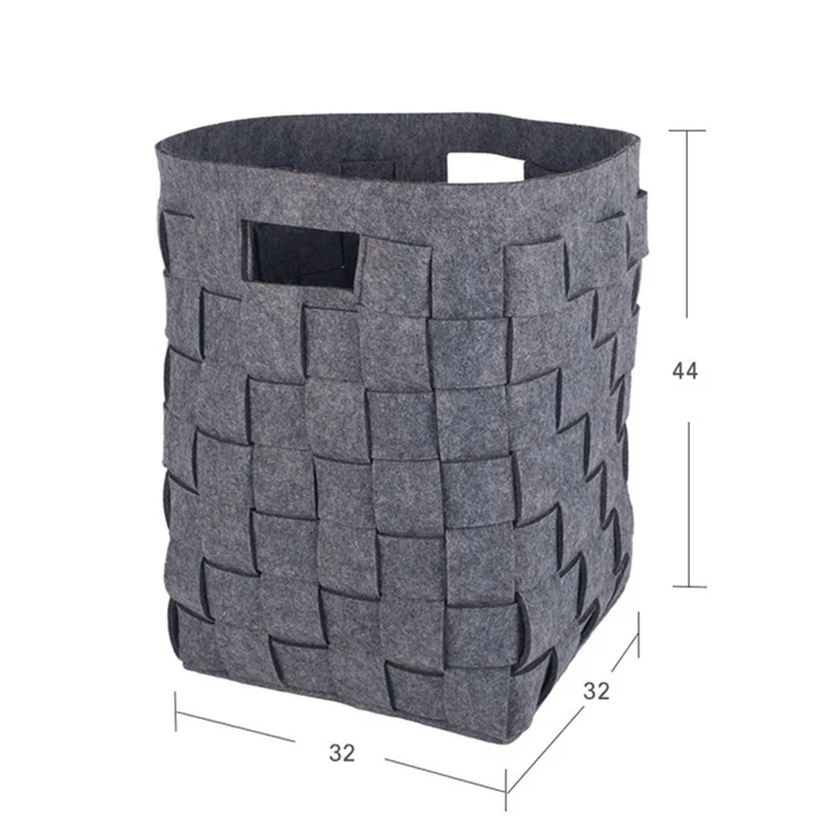 Felt laundry basket, Cross Pattern Felt Storage Basket Nursery Storage Bin Toys