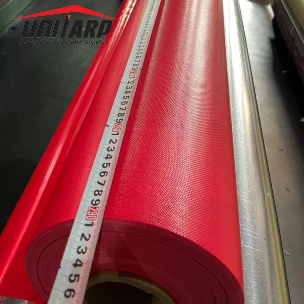 Wholesale 650GSM Red Color Coated PVC Tarpaulin PVC Vinyl Fabric