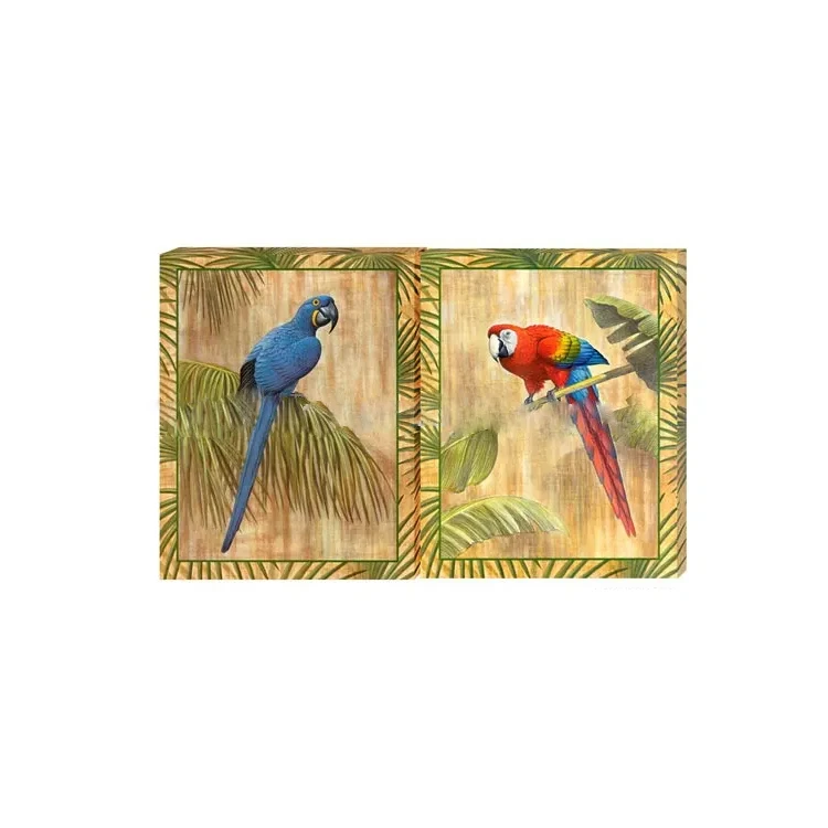 New Innovative Product Chinese Bird Canvas Painting Animal Parrot Painting Parrot Canvas Painting 2Asstd