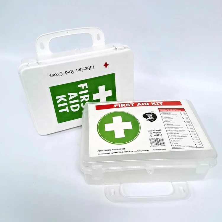 Wholesale empty waterproof first aid kit tool box plastic lockable medication storage box Small Family First Aid Box