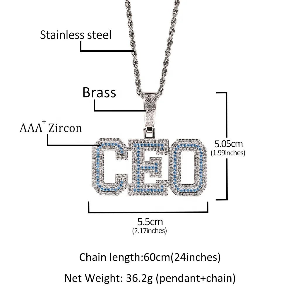 2022 New Hip Hop Jewelry For Women Purple Initial Name Pendant Necklaces Iced Out CZ Varsity Letter Custom Name Pendant Necklace