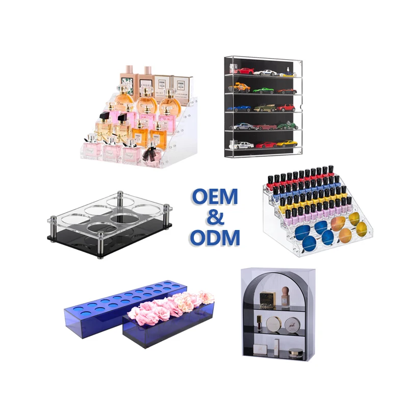 Custom Acrylic nail risers dessert earring nail stand display cigarette lipstick cosmetic brush acrylic watch display stand