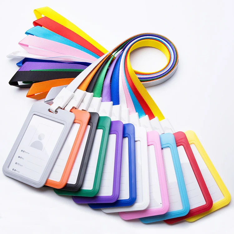 Kofei Other Lanyard With Plastic Clip Polyester Plain Neck Strap Colorful Blank Lanyard for Trade Show Card Holder