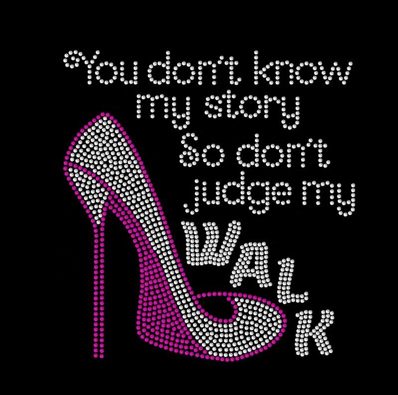 
Custom Walking by Faith Hotfix Rhinestone Heat Transfers Wholesale for T-shirts 
