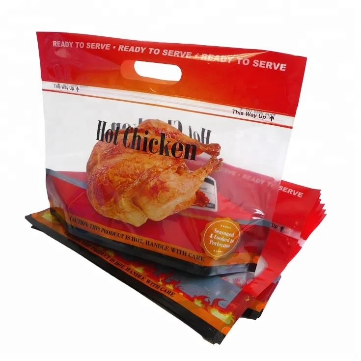 Custom Print Ziplock Transparent Standing Hot Chicken Roasted Chicken Bags with Spices