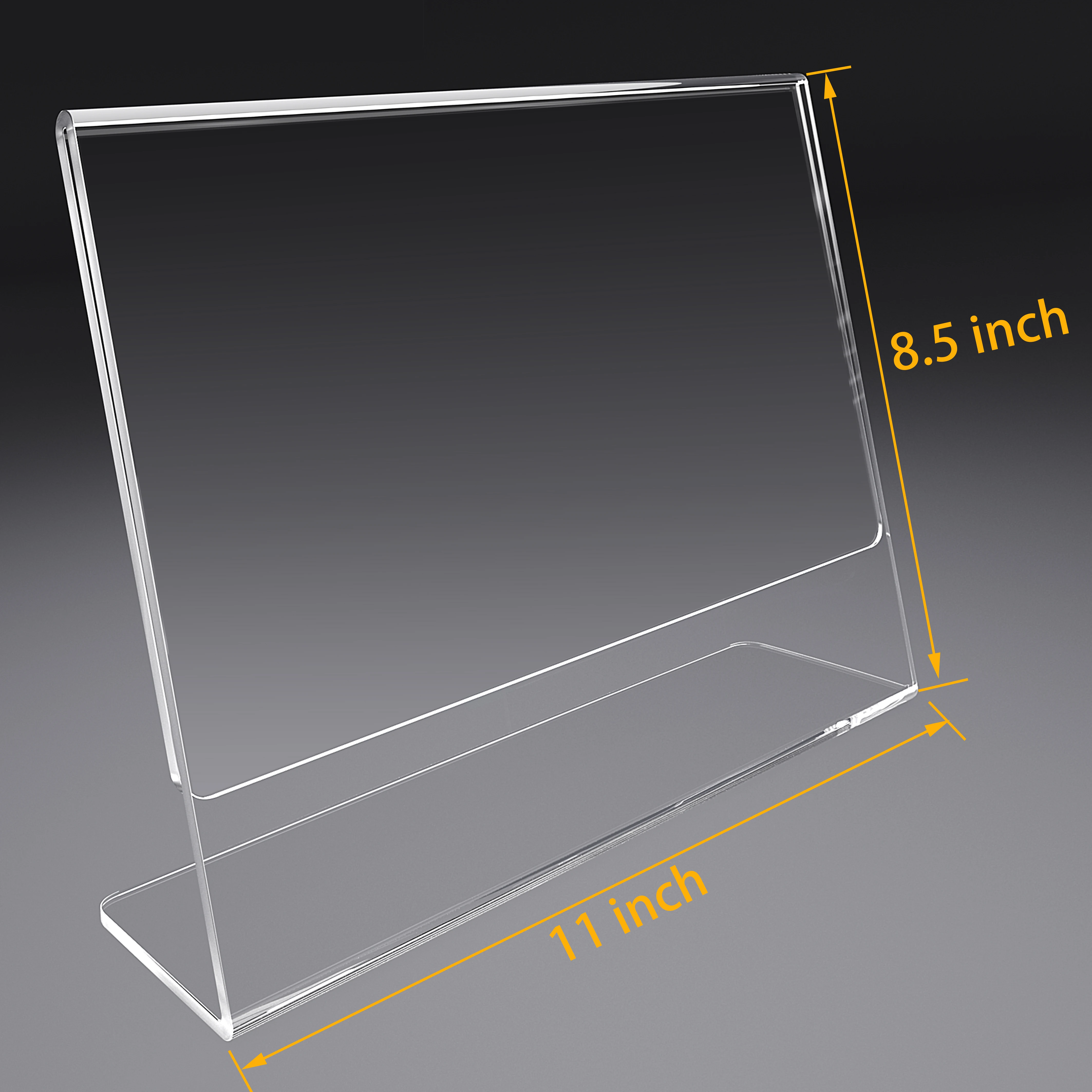 6pack  8.5 x 11 inch clear acrylic price menu holder durable PMMA table holder