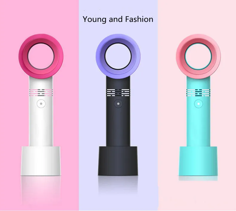 Новый безлопастный портативный мини USB литиевый аккумулятор Перезаряжаемый ручной вентилятор