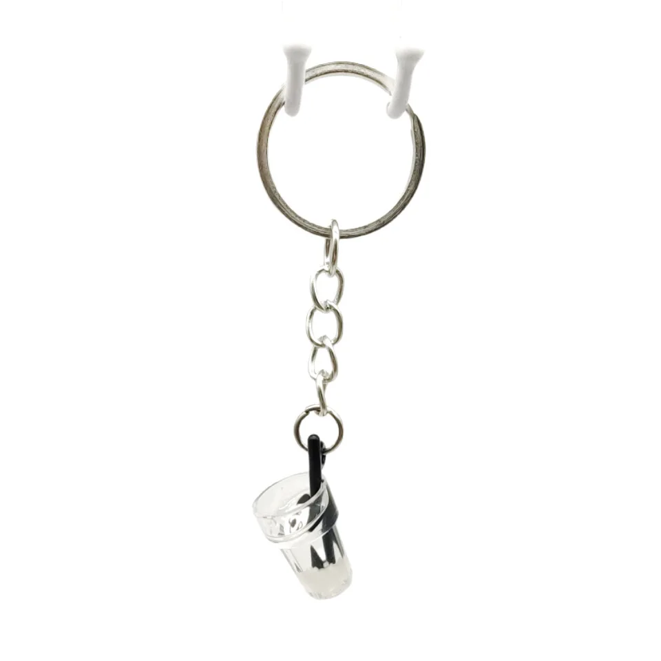 Delicate and lovely Juice Drink Key Chain Ice Cream Milk Tea Mini 3D Keychain web red envelope bag Pendant
