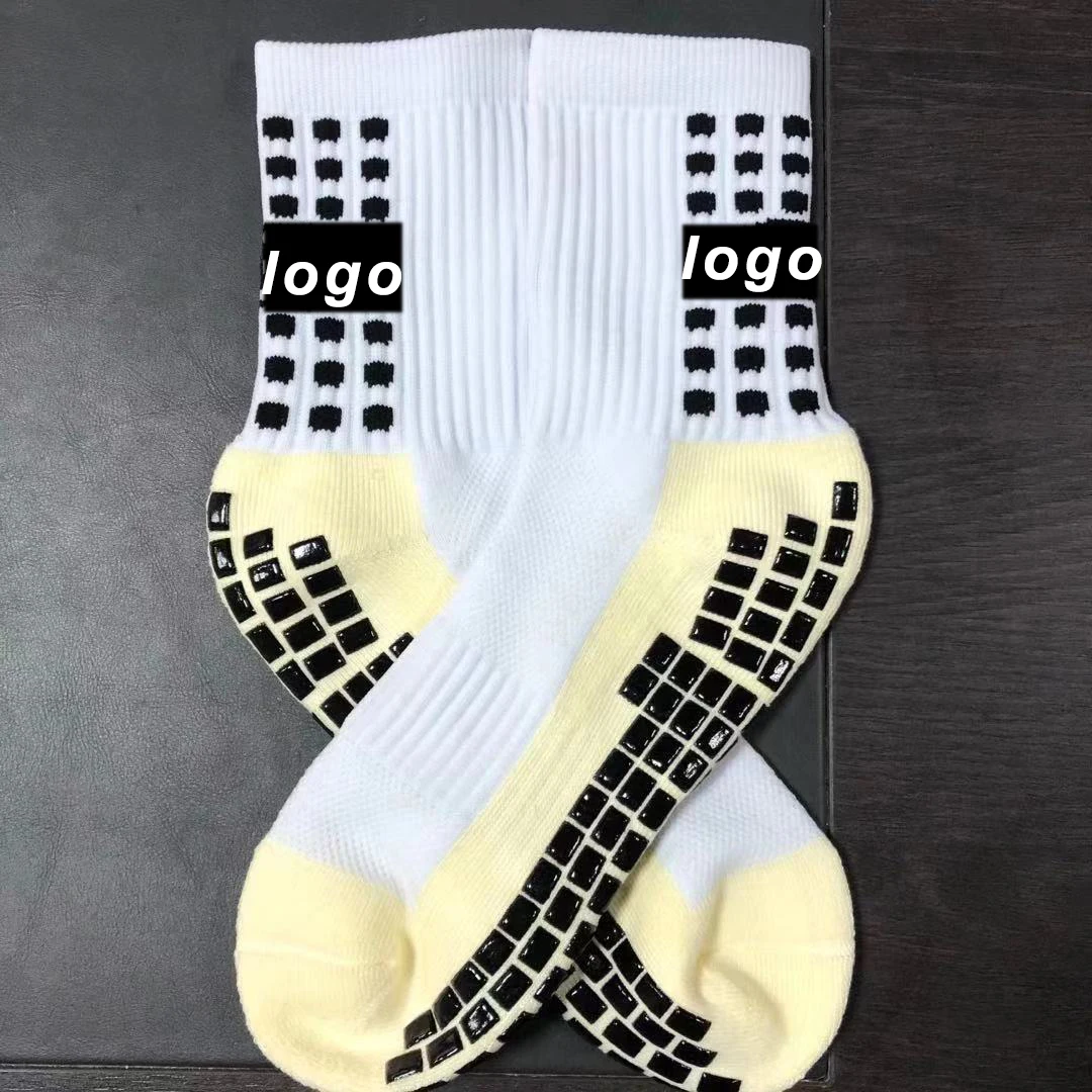 Antiderrapante meias personalizado logotipo embalagem de futebol esportes de futebol masculino meias de aperto de futebol