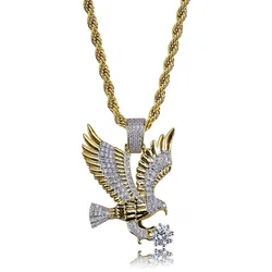 Popular Selling Jewelry 24k Gold Plated Jesus Pendant Necklace Eagle Gold Pendant