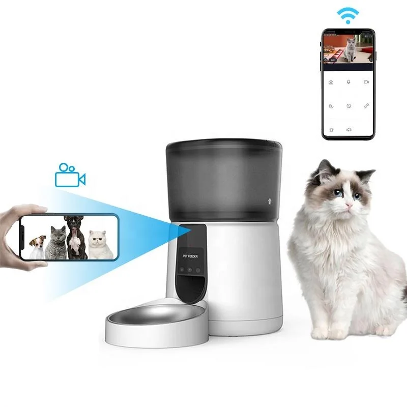 High Capacity Plastic Pet Bowl Automatic Pet Feeder Cat Wi-fi Camera Pet Feeder For Dog And Cat Dry Food Feeder