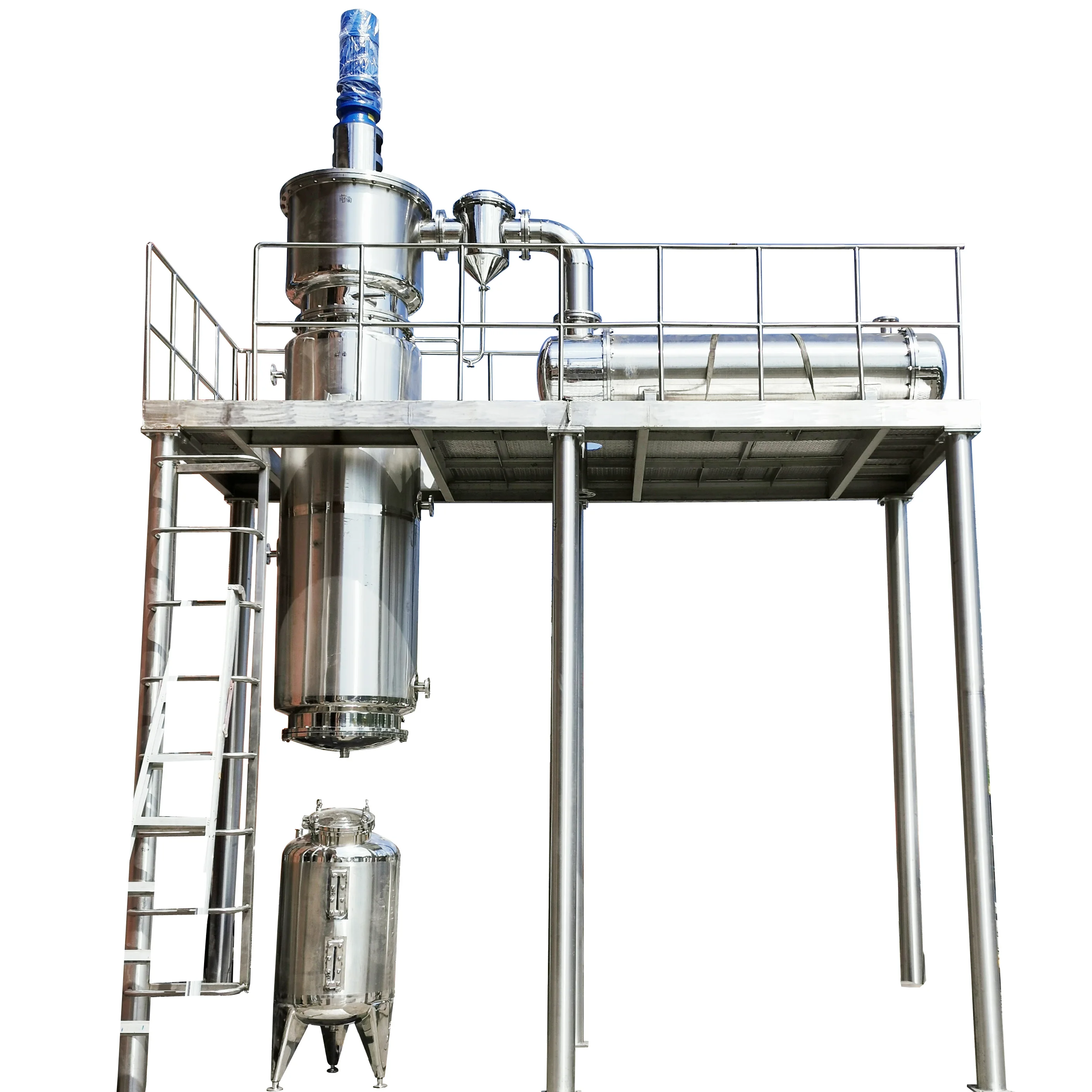 Single double effect rising film evaporation concentrator rotary agitated thin film evaporator