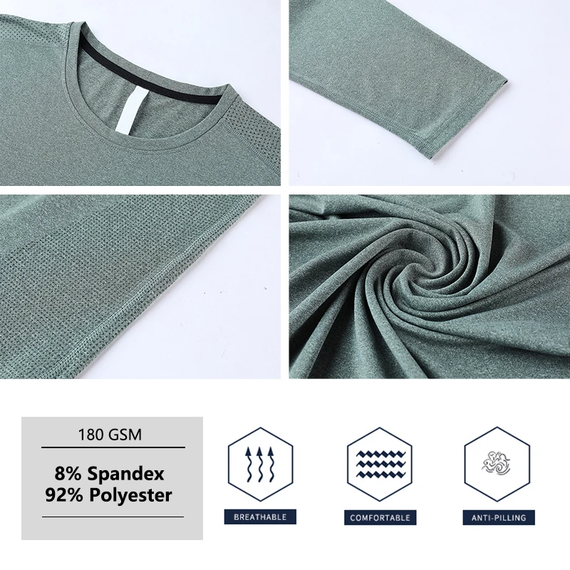 YLS Custom Running Fitness Gym Tops Athletic Sublimation T Shirt Long Sleeve Quick Dry Breathable Sport Clothing for Men