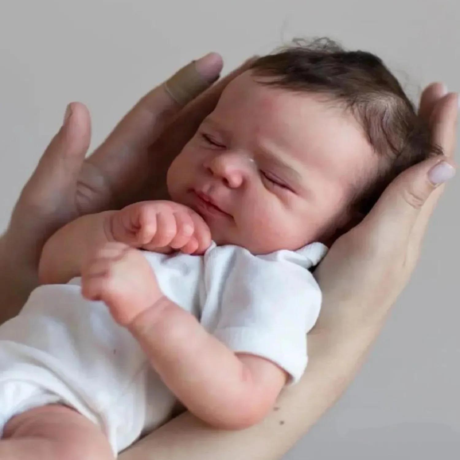 Realistic 48cm Soft Silicone Asleep Reborn Baby Doll With 3d-painting Skin Alive 19inch Newborn Bebe