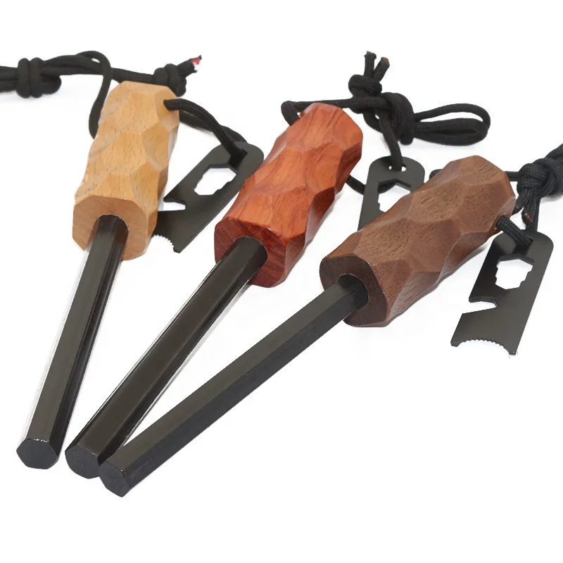 Big Hand Grip Bushcraft Hexagonal Ferro Magnesium Rod Firesteel Camp Fire Starter