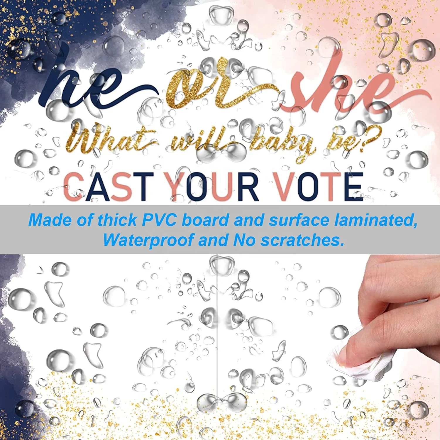 Boy Or Girl Poster Board With Stickers Baby Shower Gender Reveal Team Voting Game Party Supplies Decorations