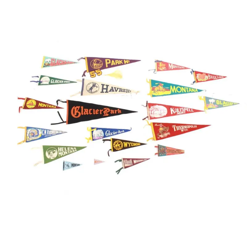 High Quality Camping Decoration Felt Custom Design Sublimation Printing Sports Flag Banner MINI Club School Pennant