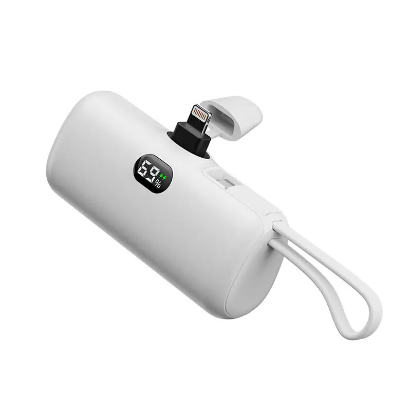 New Products 2023 Battery Phone Powerbank Cable Mini Kc Led Display Small Portable Charger 5000mah Capsule Power Bank For phone