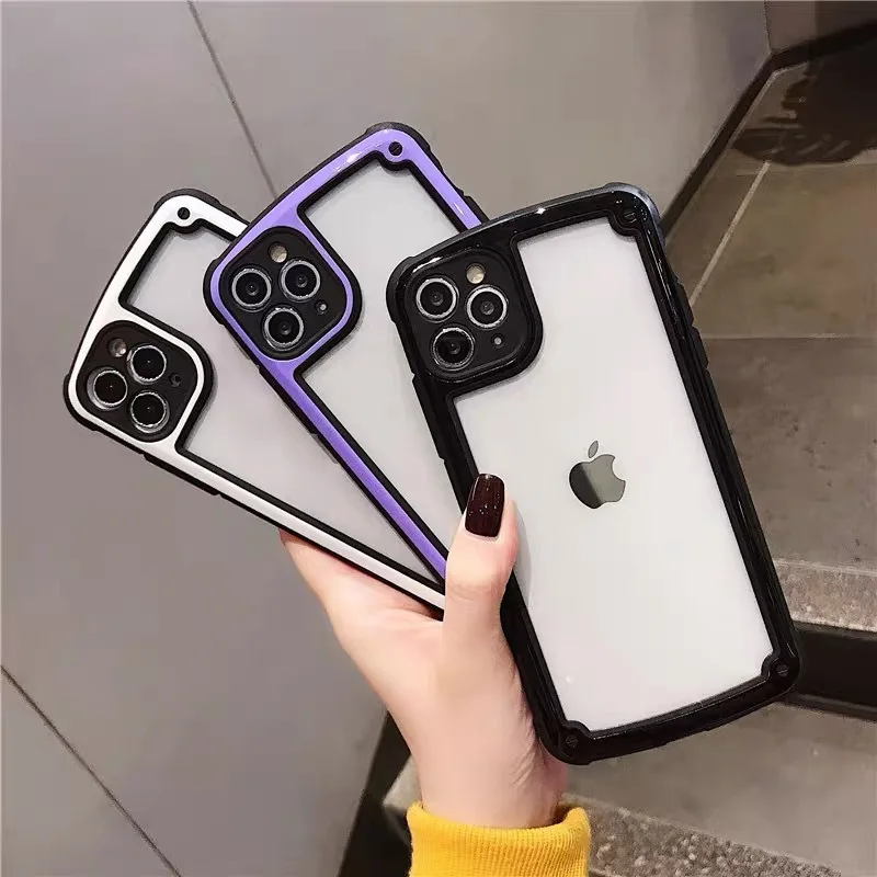 Jelly frame iPhone12pro protective cover creative tpu+pc acrylic makeup HW P40 mobile phone case applicable