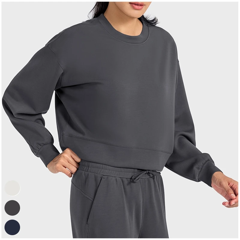 Wholesale Women Clothing High Quality Quick Dry Sweatshirt Custom Long Sleeve Sweatshirts Crewneck Pullover Sweatshirt For Women