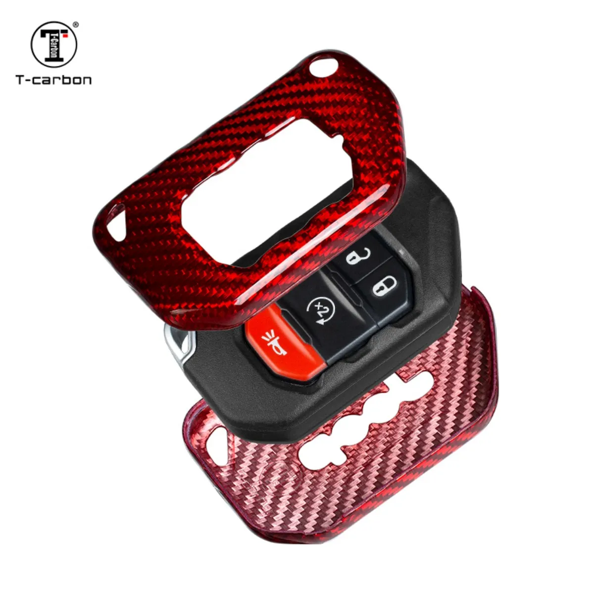 Car Interior Accessories Key Cover Fit For Jeep Wrangler Remote Protect Shell Carbon Fiber Car Key Case Cover T-carbon Auto Part