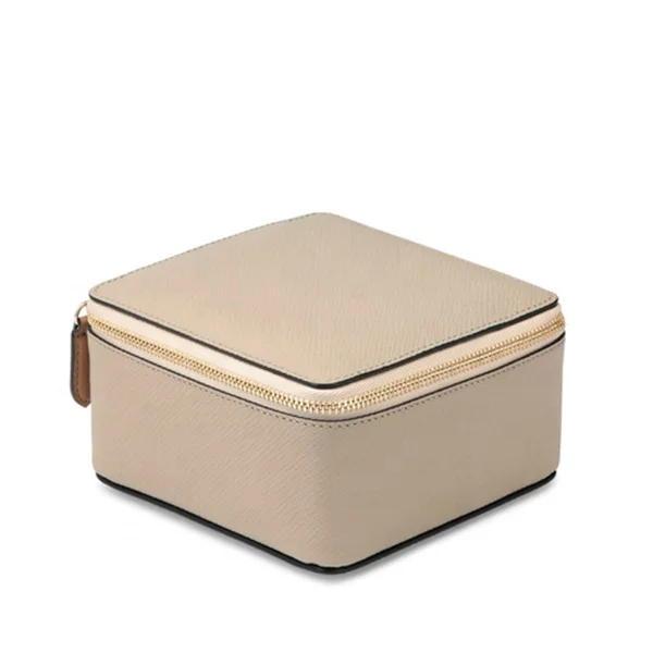large square trinket case Earring Ear PU Leather Box Portable Jewel Case Organizer Gift Boxes Travel Jewelry Box