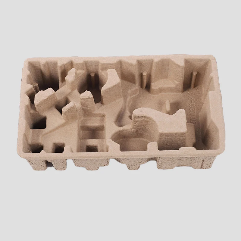 High Quality Electronics packing Molded Pulp paper Tray sugarcane bagasse pulp package